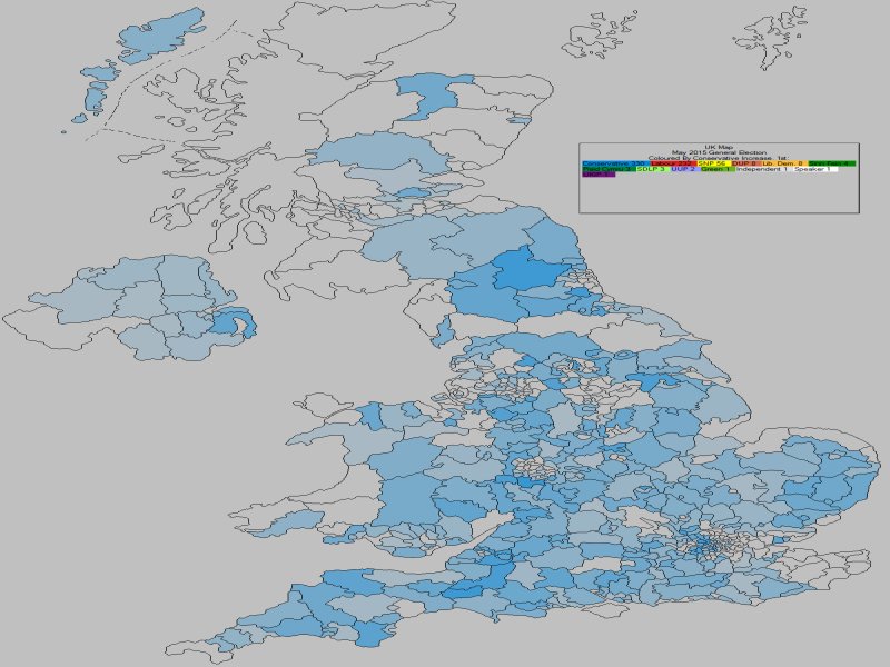 May 2015 General Election Result - Conservative Percentages Increase