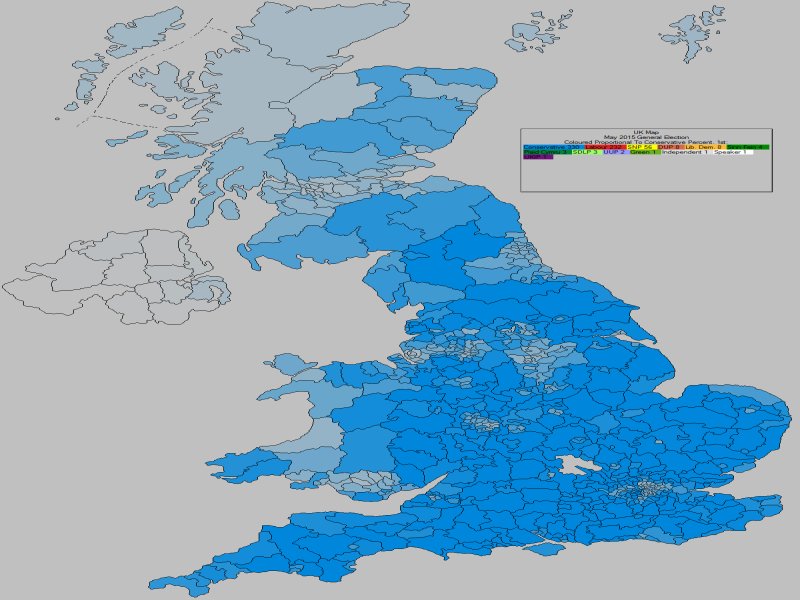 May 2015 General Election Result - Conservative Percentages