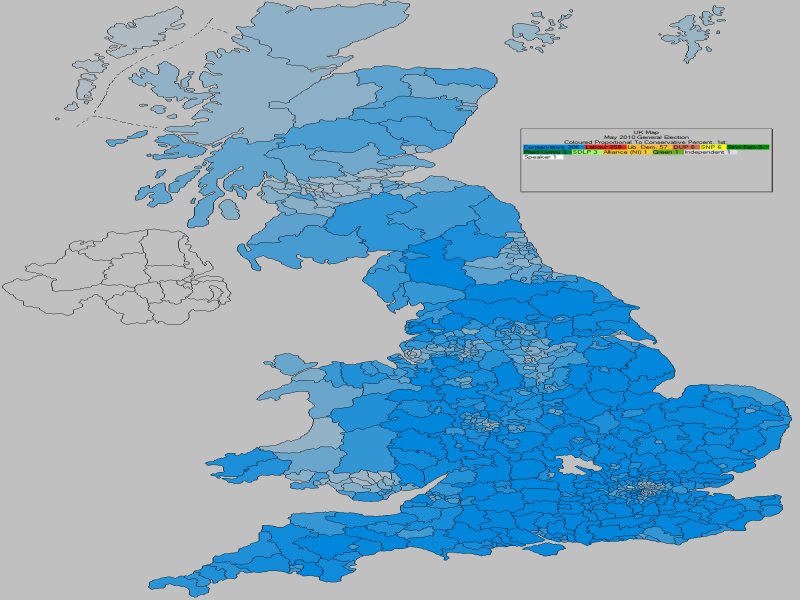May 2010 General Election Result - Conservative Percentages