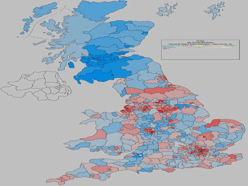 May 2015 General Election Result - Conservative Vs Labour Swing