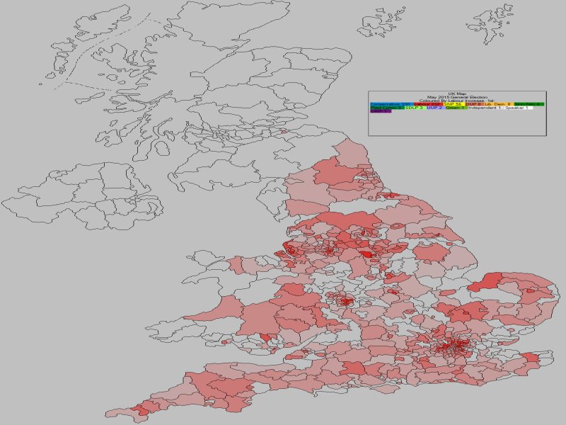 May 2015 General Election Result - Labour Percentages Increase