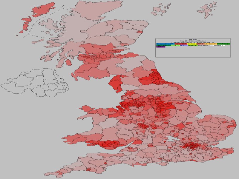 May 2015 General Election Result - Labour Percentages
