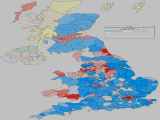 UK General Election Forecast - Coloured by most significant 'Swing From' percentage