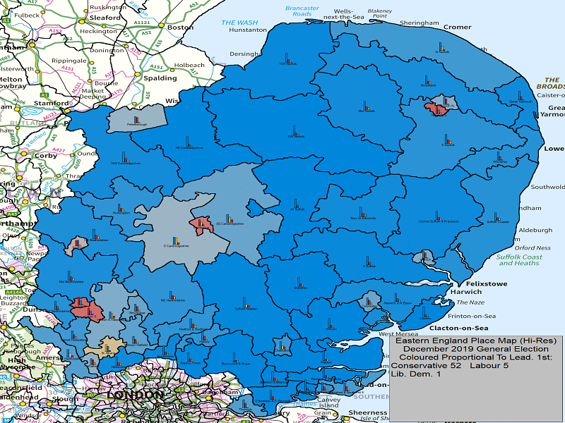 December 2019 General Election Result in Eastern England