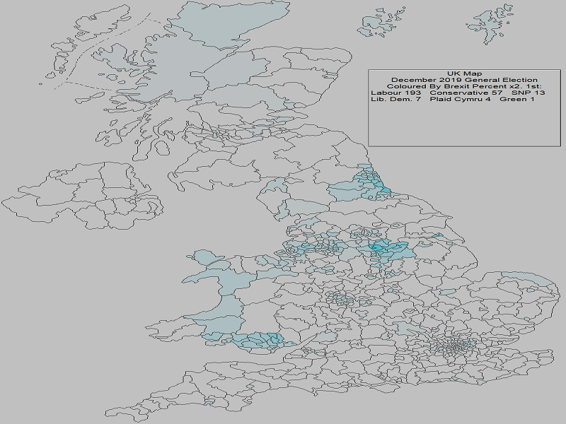 December 2019 General Election Result - Brexit Party Percentages x2