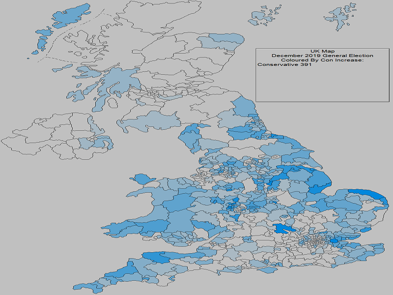 December 2019 General Election Result - Conservative Percentages Increase