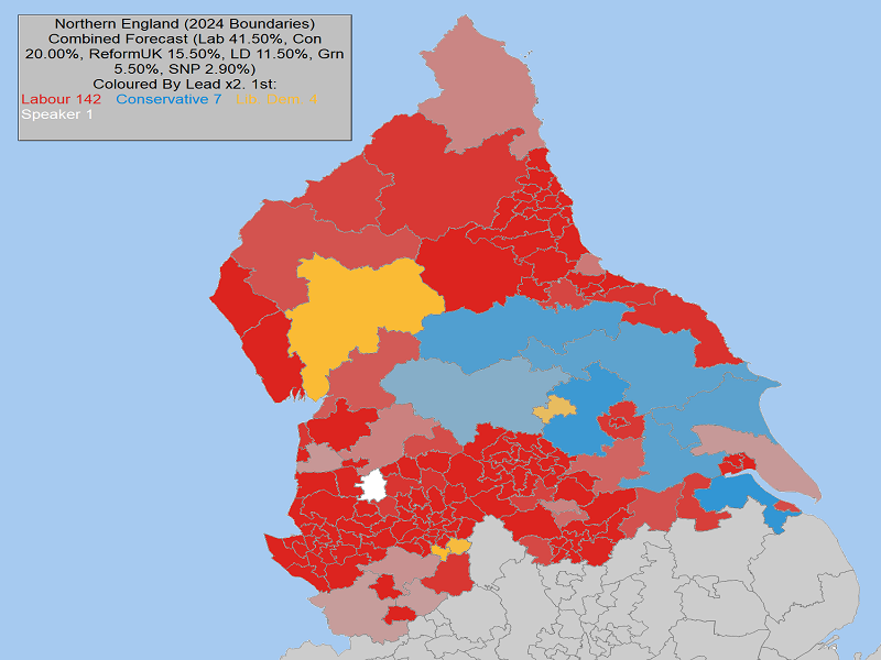 UK General Election Forecast for North West England