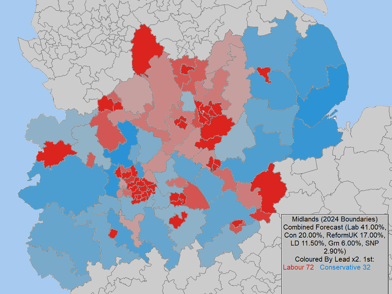 UK General Election Forecast for the Midlands