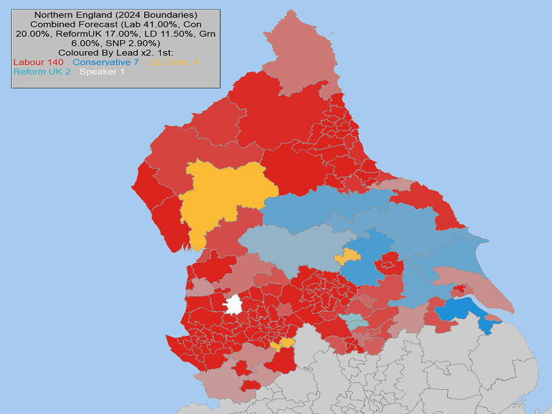 UK General Election Forecast for North West England