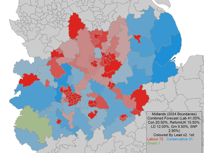 UK General Election Forecast for the Midlands