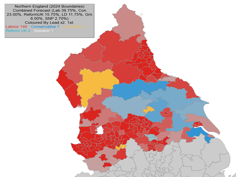 UK General Election Forecast for North West England